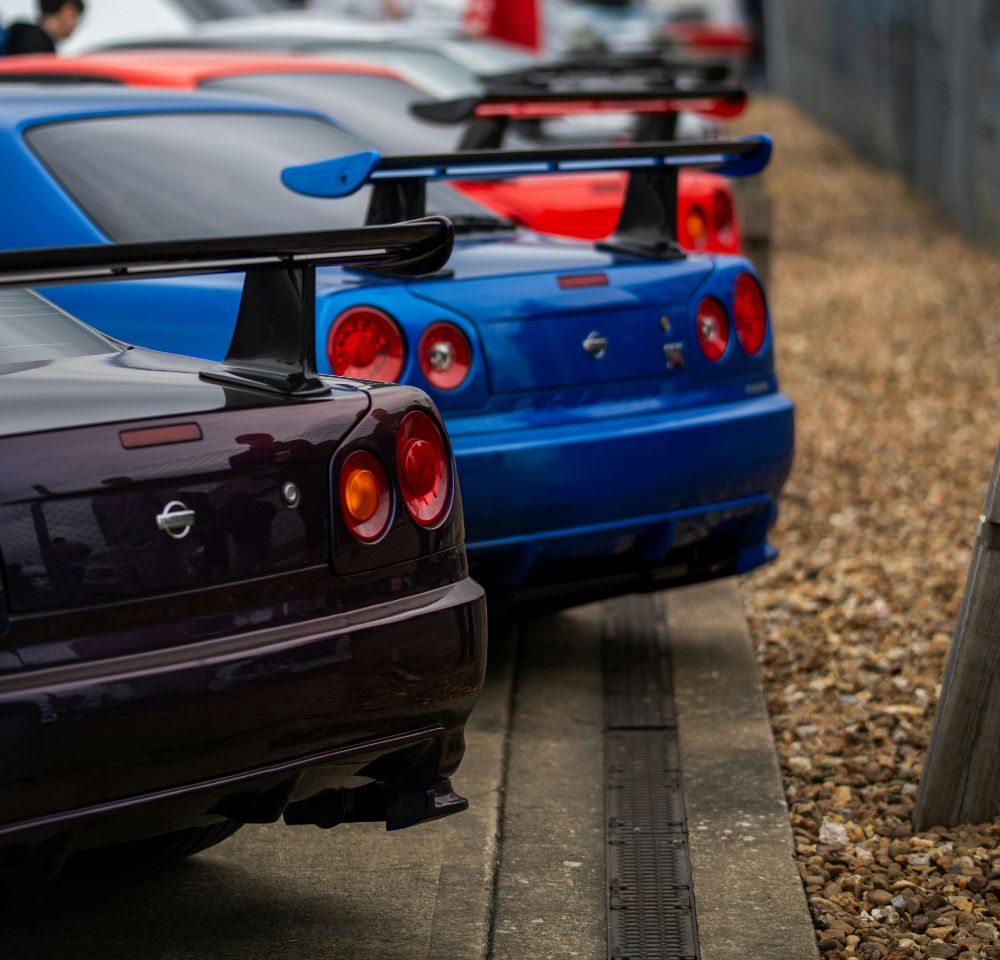 Row of Nissan Skyline's