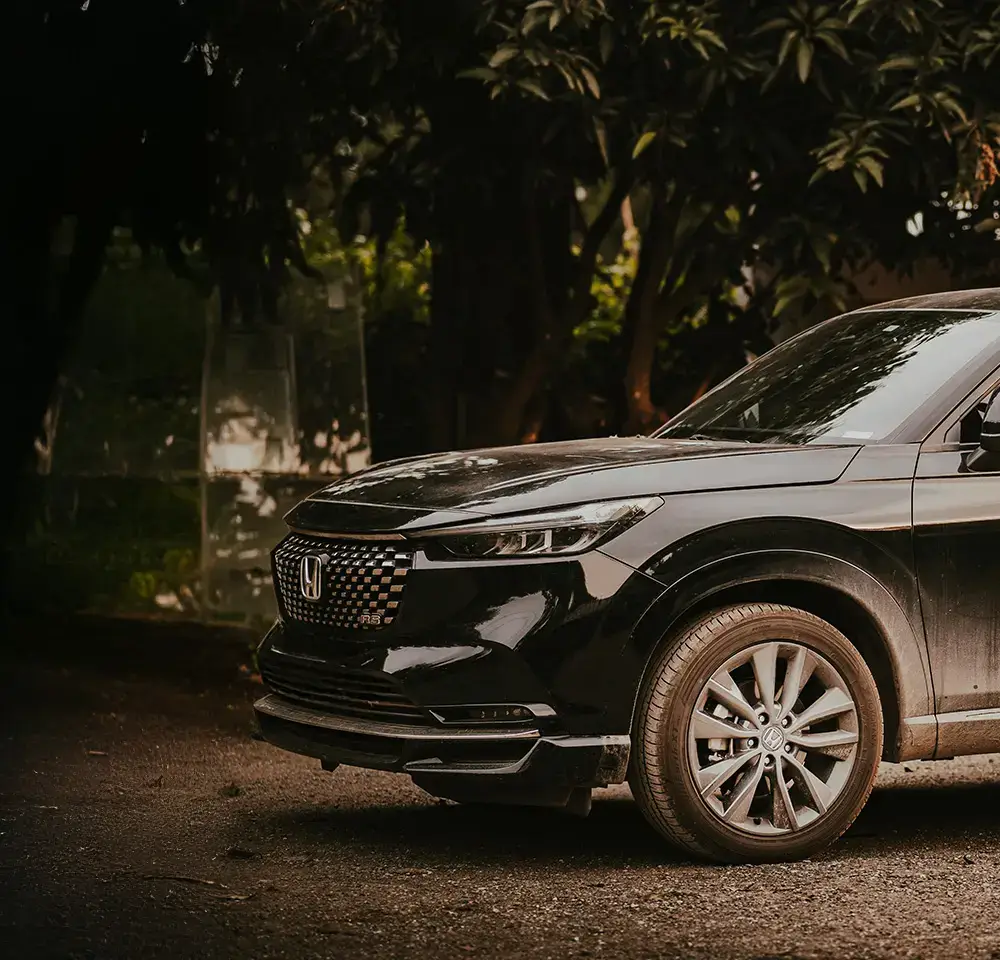 Black Honda Parked Off Road